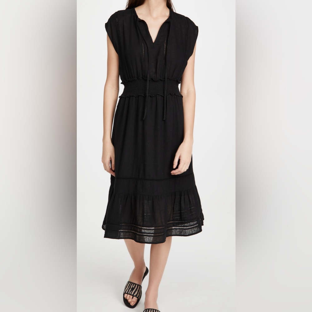 RAILS Ashlyn Midi Dress Black Lace Detail